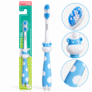 Escova Dental Infantil Kess Kids Cerdas Extra Macias Azul