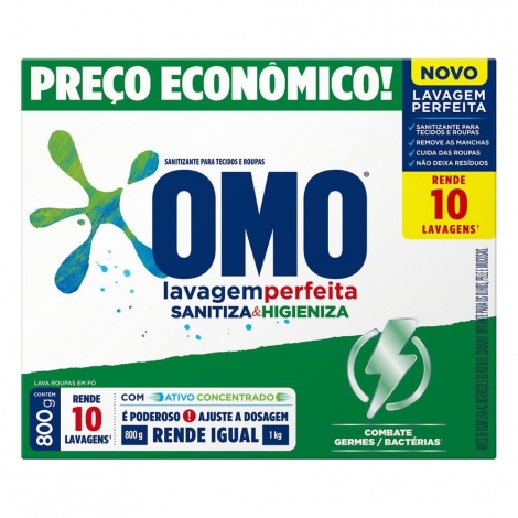 Sabão Em Pó Omo Sanitizahigieniza 800 G Verde